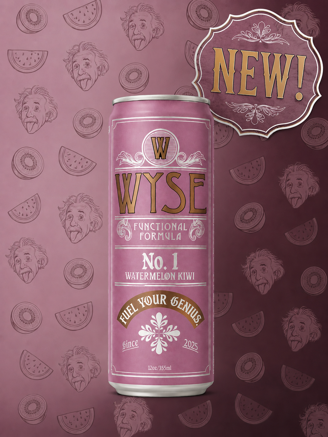 Wyse Founders Blend Watermelon Kiwi - 12oz Nootropic Cans
