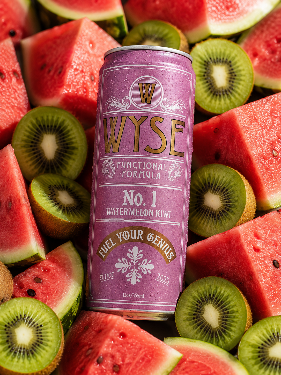 Wyse Founders Blend Watermelon Kiwi - 12oz Nootropic Cans