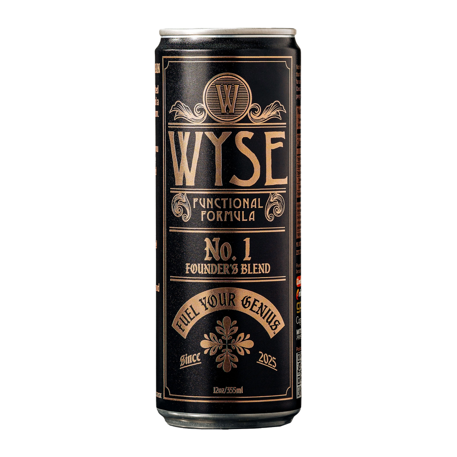 Wyse No. 1 Founder's Blend 12oz can with a black and copper vintage label